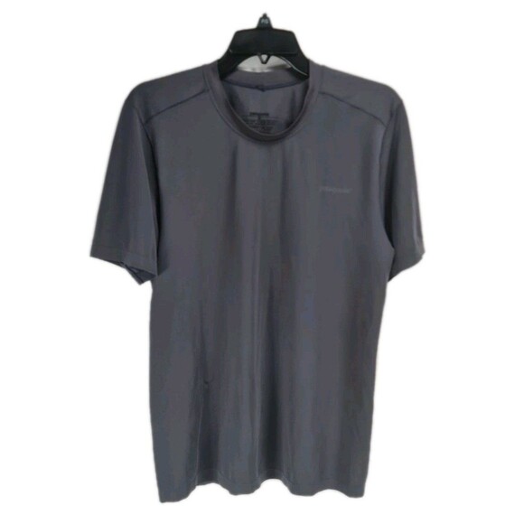 patagonia Men Size M Gray Basic Knit Top Crew Neck Short Sleeve 20NA - Picture 1 of 4